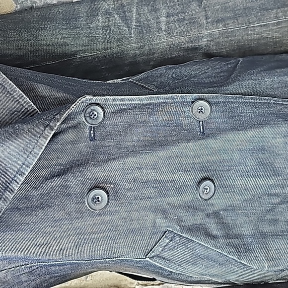 RADCLOIFFE LONDON GREY DENIM - JEANS TRENCH COAT - SIZE MEDIUM - Picture 5 of 12